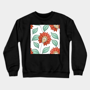 Spring Pattern with Floral Motifs Crewneck Sweatshirt